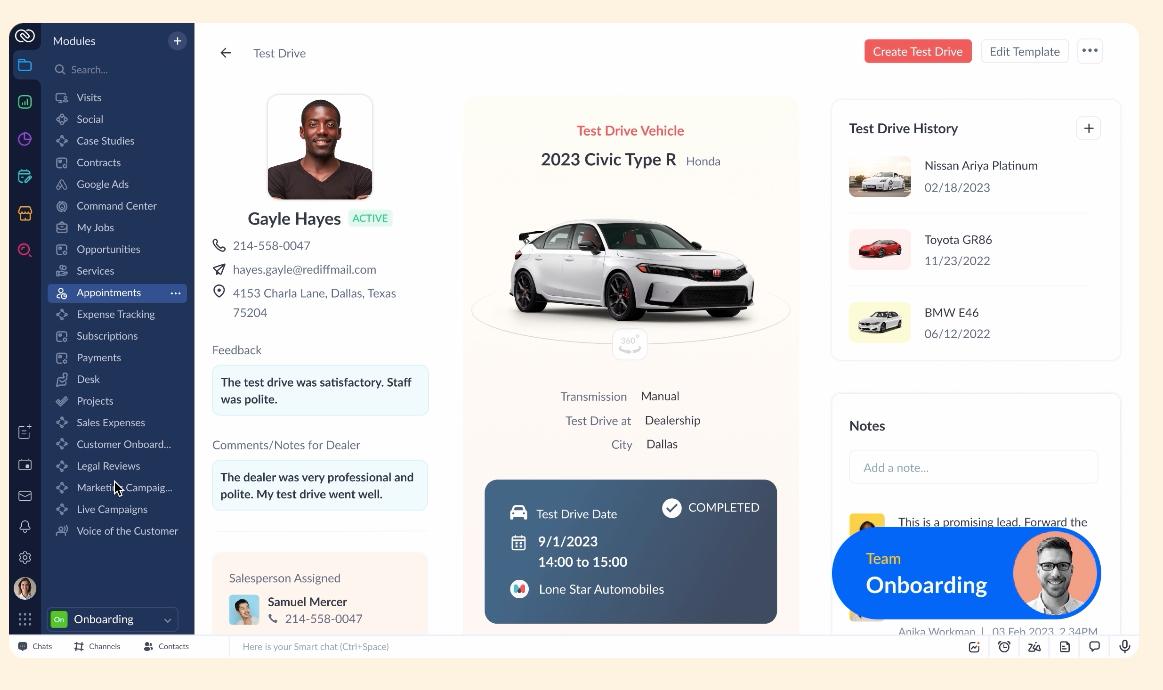 zoho crm setup with sales and follow-up automation