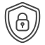 shield icon with lock symbol for cyber security