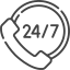 24/7 support icon representing constant assistance