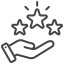 hand holding stars icon for proven industry expertise