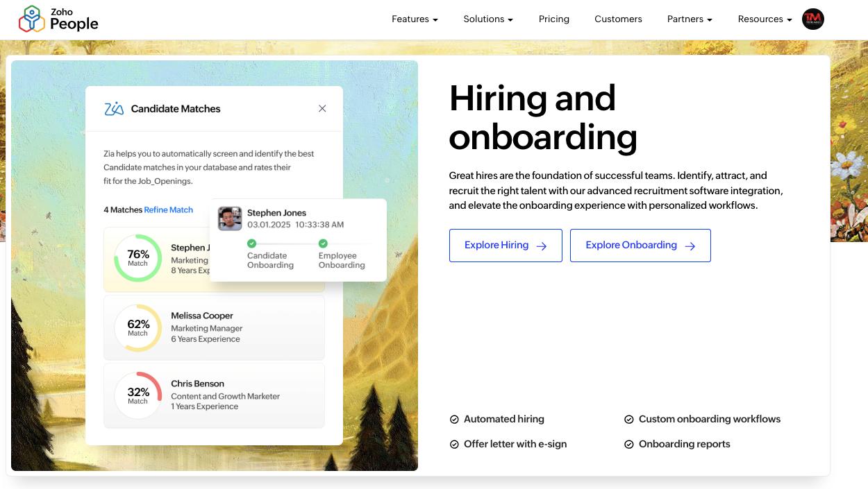 zoho people hr and onboarding tools